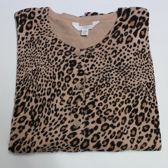 Time and Tru Animal Print Cardigan Medium (8-10) - Picture 1 of 13